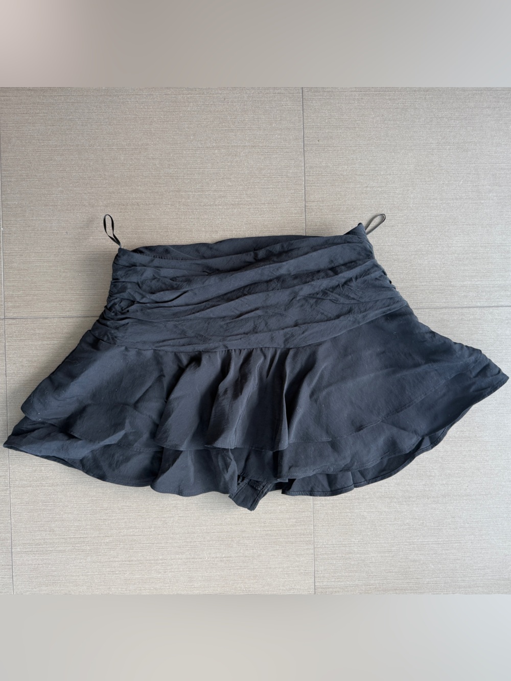 Zara Black Mini Skort with Ruffle